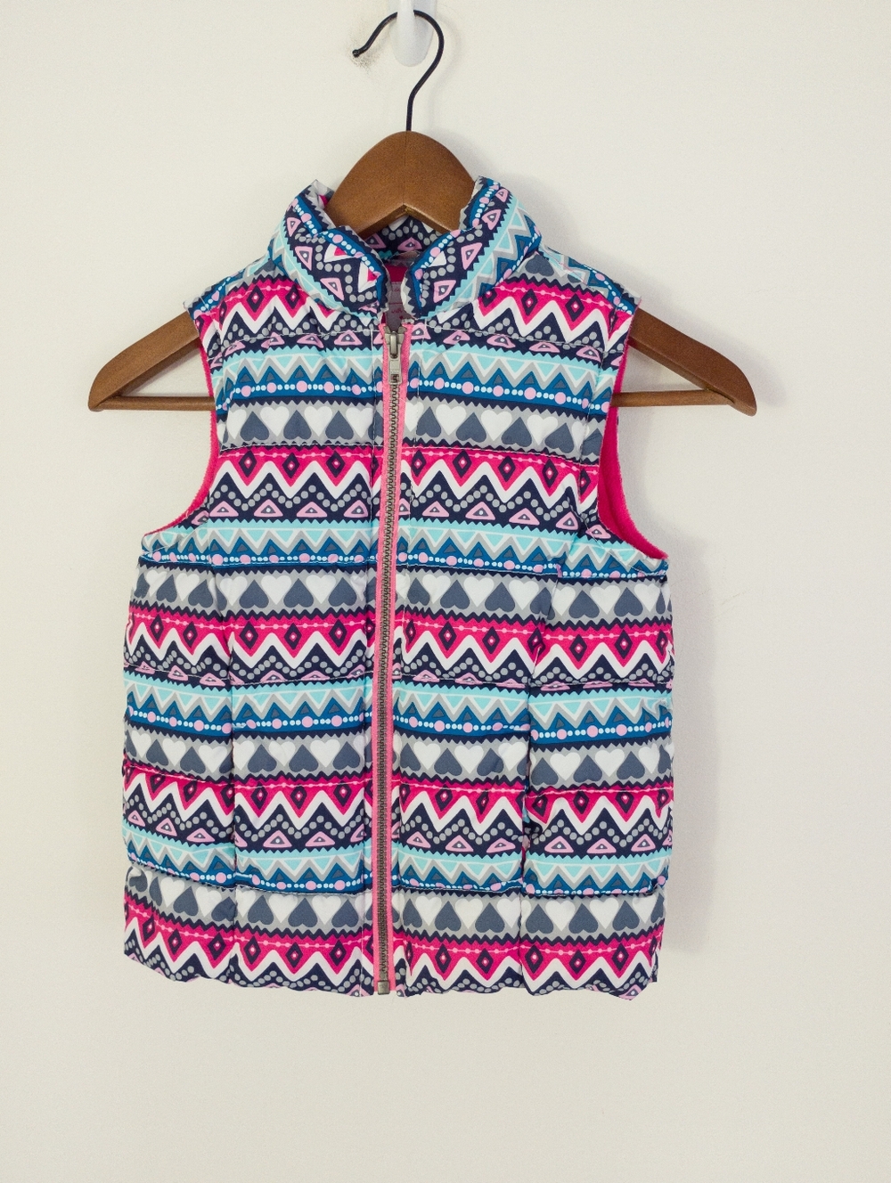 Gymboree Fair Isle Girls Puffer Vest Size M (7-8)
